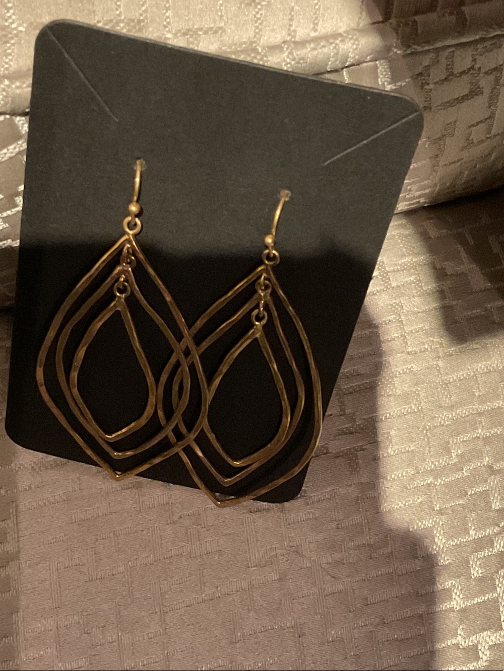 Gold Layered Teardrop Dangle Earrings for Women